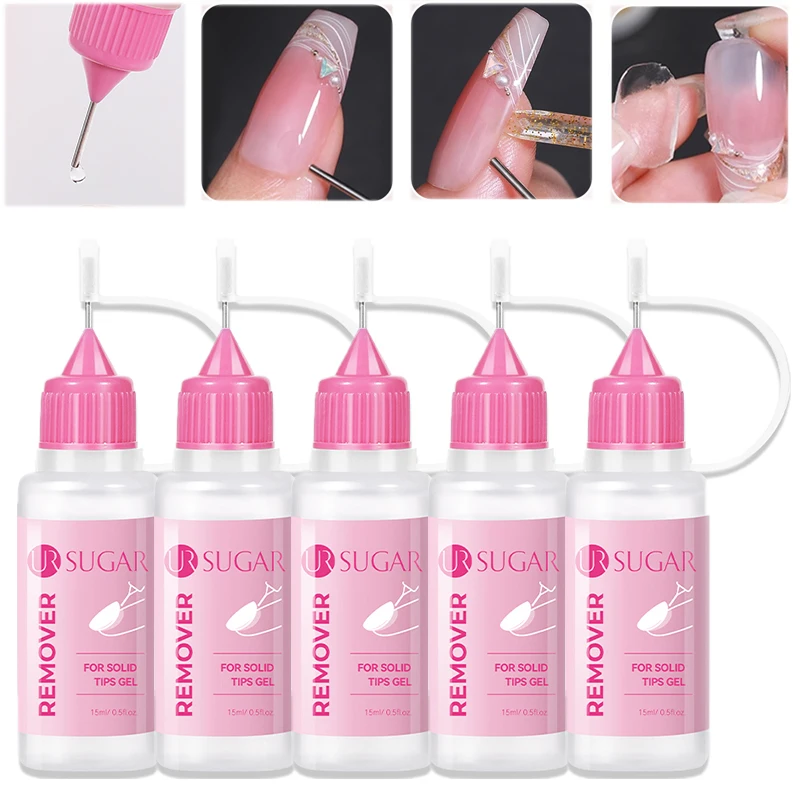 

UR SUGAR 5 шт. Набор твердых гелей для удаления накладных ногтей Жидкость для ногтей Легко смягчающее средство для удаления накладных ногтей Гель для накладных ногтей тоже
