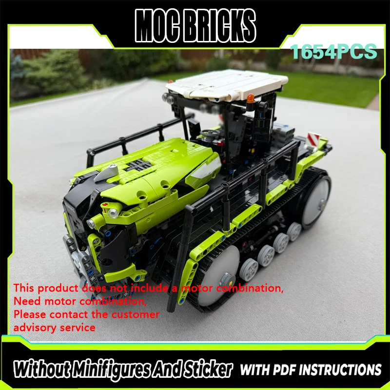 

City Car Model MOC Building Bricks Full-Tracked Tractor Forklift Modular Technology Gifts Holiday Assemble Children Toys Suit