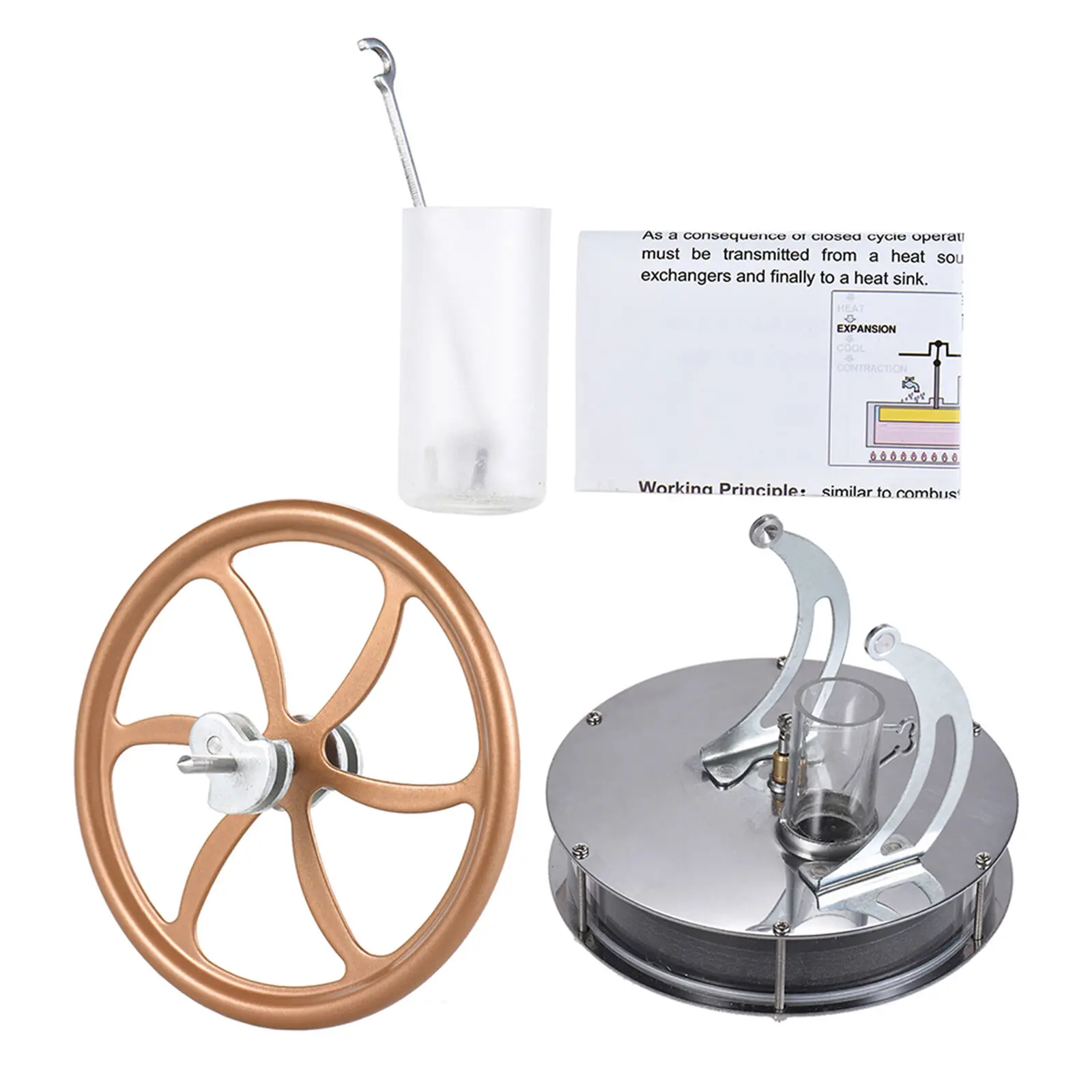 Low Temperature Stirling Engine Model Hot Water Powered Science Experiment Educational Toy DIY Kit