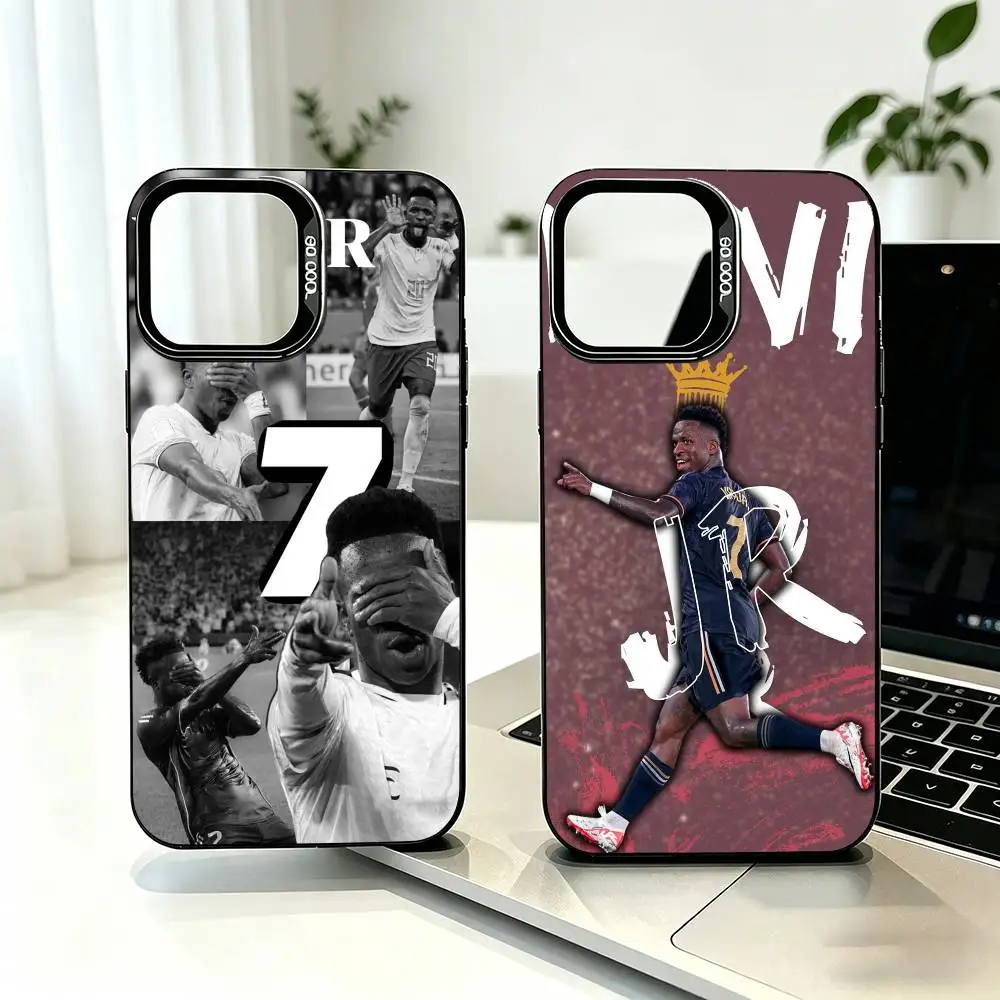 

Football V-Vinicius Junior-s Phone Case For iPhone 17,16,15,14,13,12,11 Plus,Pro Max,XS,Colorful Silver Phone case Funda Cover