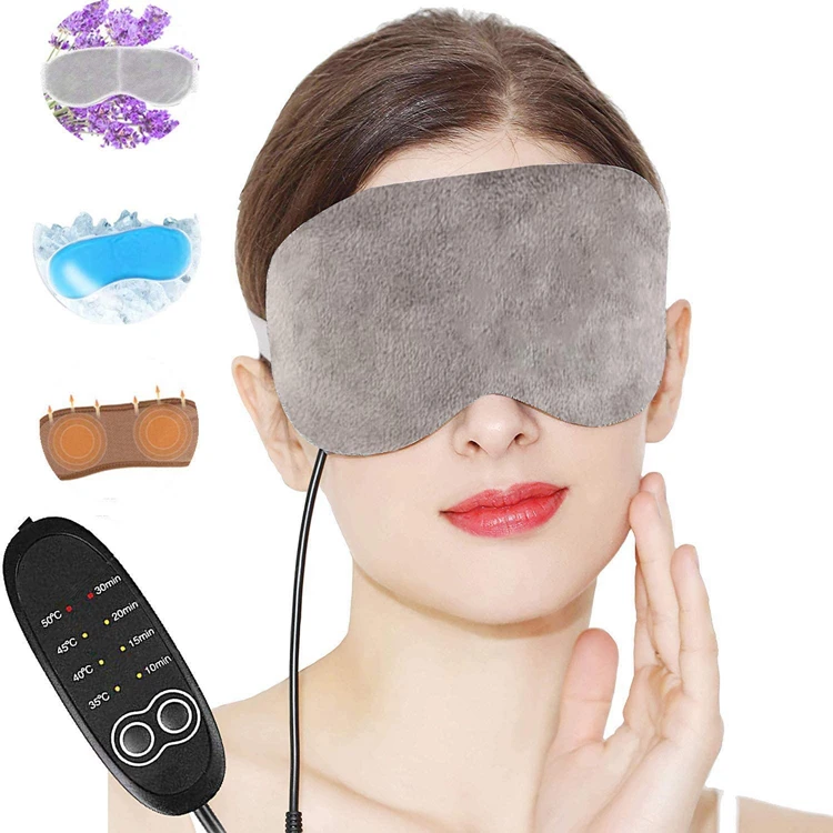 Lavender Warm Compress Eye Mask Heated and Cooling 2 in 1 Sleep Mask Electric Adjustable Temperature Heating Thermal Eye Mask