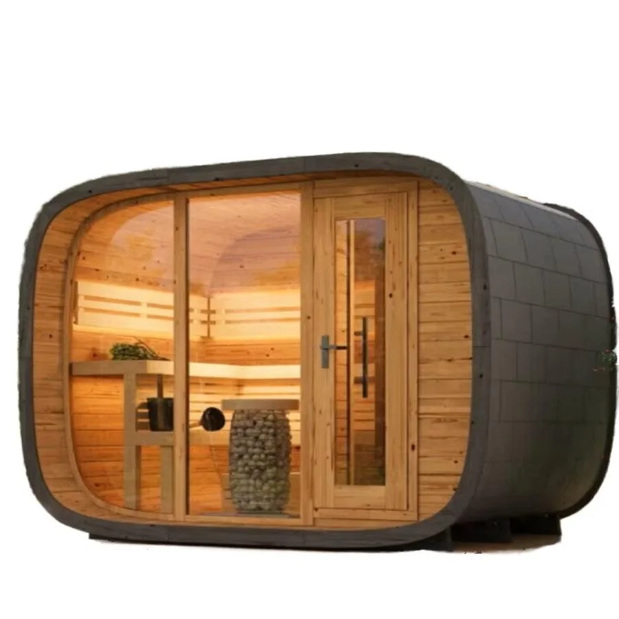 

STLF4-person Solid Wood Wet Steam Sauna Room Outdoor Sauna Room Can Be Customized Size