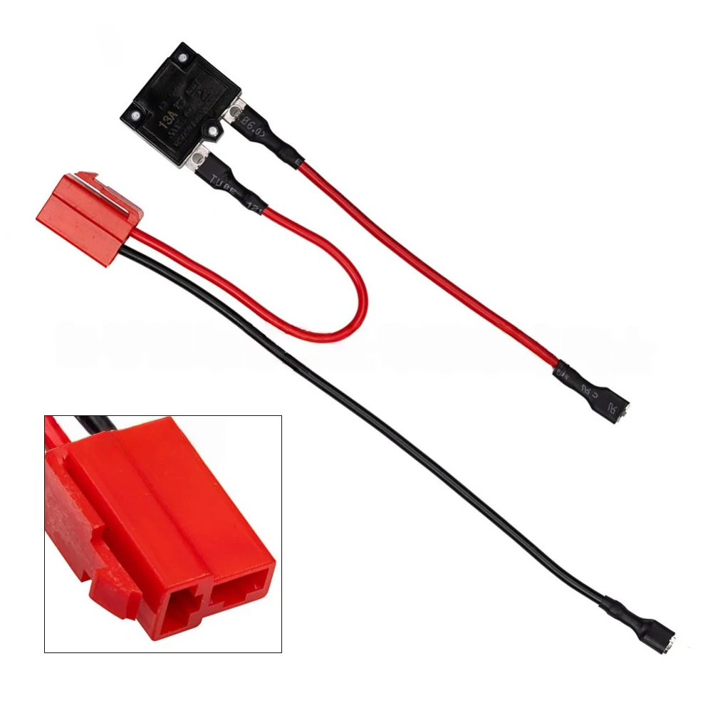 6V 12V Ride On Toy Wire Harness With Fuse Red Square Connector For Electric Car For Jeep Replacement Parts For Battery Cable