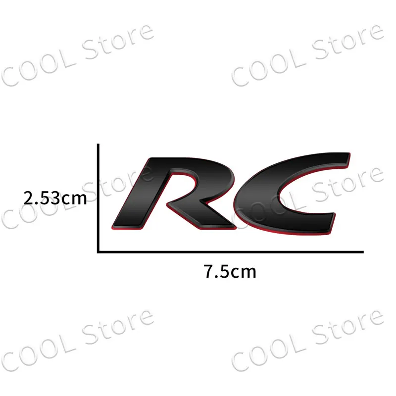 3D Metal Chrome RC CC Emblem Letter Logo Car Fender Badge Rear Trunk Sticker For Peugeot 208 206 508 307 308 407 3008 5008 2008