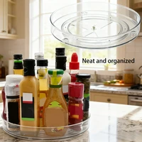 Cesta giratoria transparente para armarios de cocina y baño