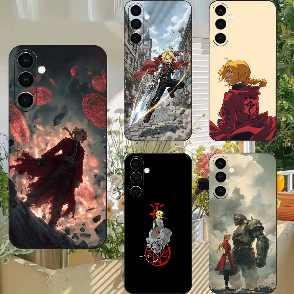 Hot Fullmetal Alchemist E-Edward Elric  Phone Case Black Soft Silicone TPU For Samsung A72,A51,A70,A71,A53,A52,A73