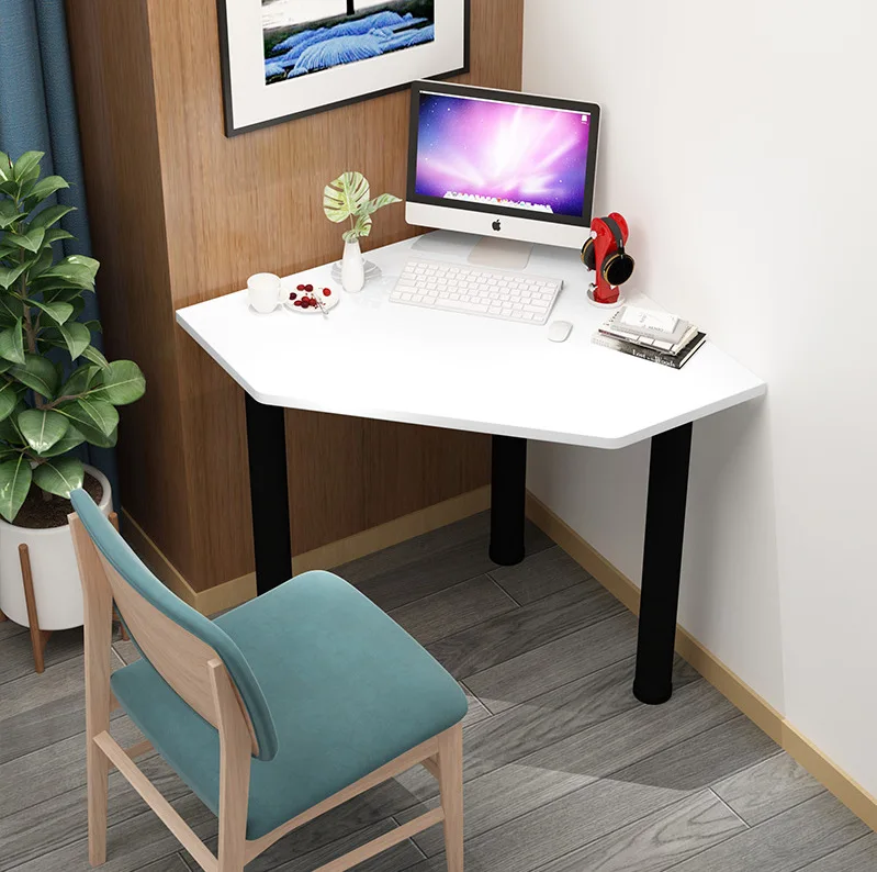 

Household small apartment mini office computer desk corner arc simple modern triangle corner writing desk