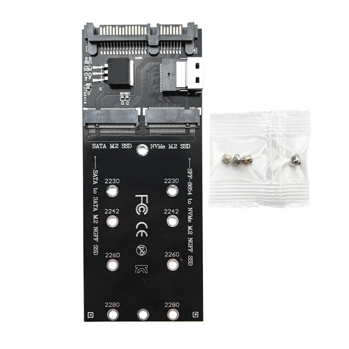 M2 SSD Adapter M.2 SATA Ngff SSD to SATA + M2 NVME SSD to SFF-8654 Converter SATA to M2 Expansion Card