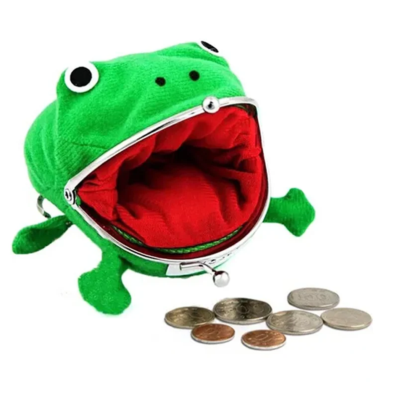 Anime Frog Wallet Coin Purse Key Chain Cute Plush Novelty Adorable Cartoon Cosplay Frog Coin Purses for Women Bag Accessories