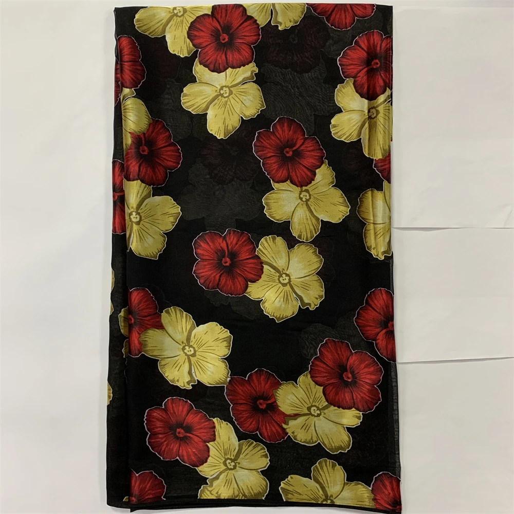 

African Silk Fabrics Floral Burnt-Out Tulle Scarf, Nigerian French Lace High Quality Dirac, 5 Yards