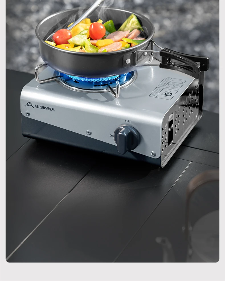 BISINNA Camping-Gasbrenner, tragbarer Gaskassettenofen, 4200 W, hohe Feuerkraft, Touristenbrenner für Picknick im Freien, Wandern, Grillen – Detail 15