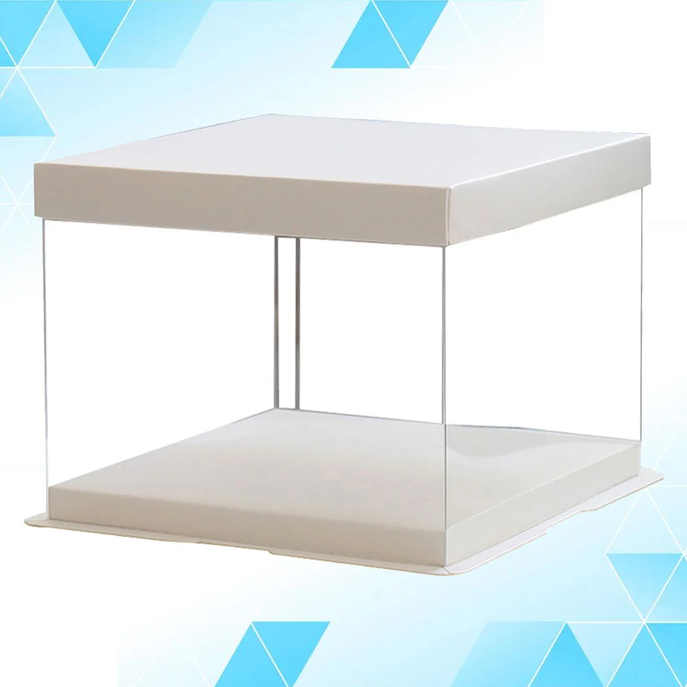 

10inch Transparent Birthday Cake Box Plastic Clear Tote Box Dessert Storage Box (Transparent)