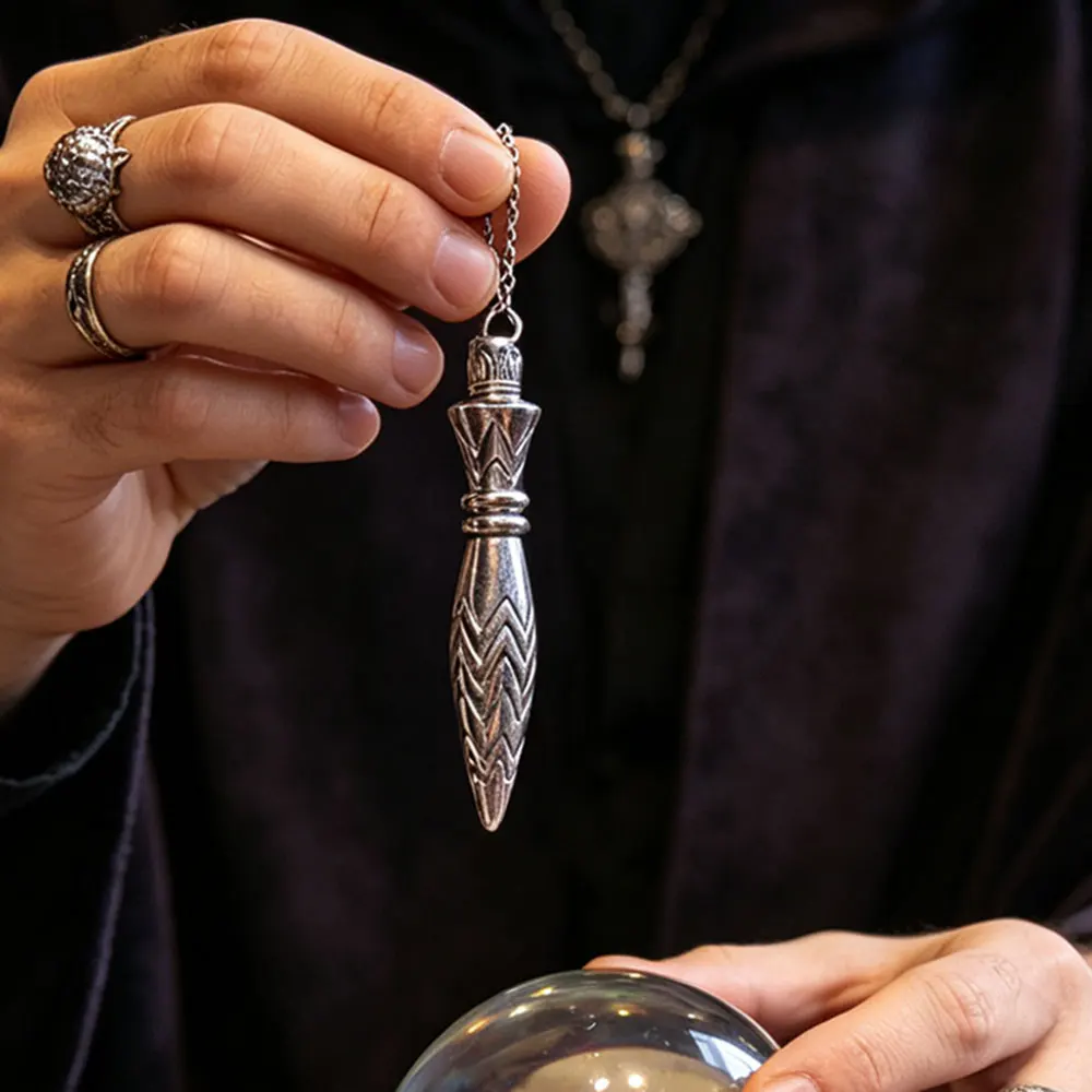 Retro Ägyptisches Metall-Kupfer-Pendel für Wahrsagerei Schweres Karnak Thot Pendel Dowsing-Werkzeug Hexerei Spirituelles Pendel X449 ﻿ – Detail 5