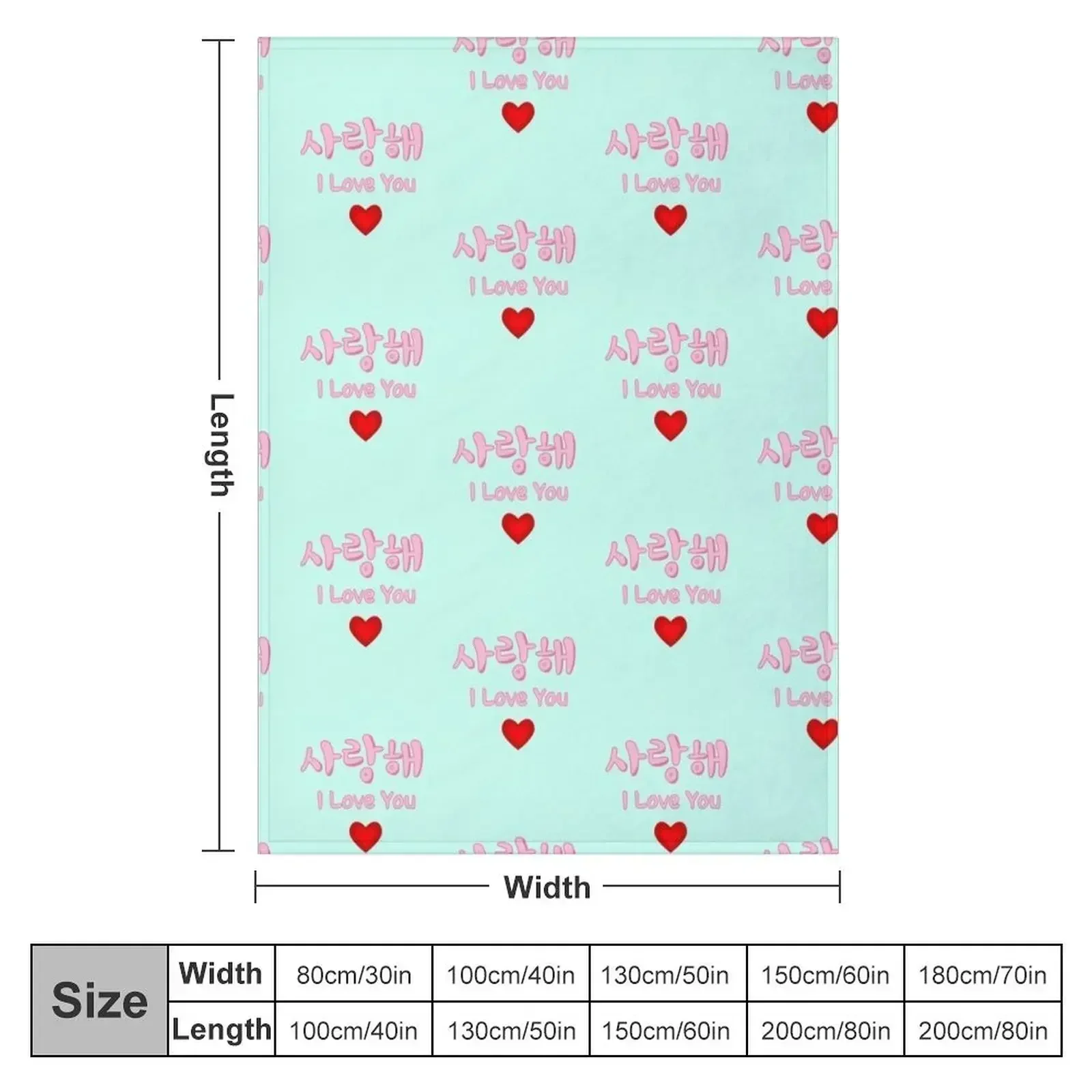 Saranghae I LOVE YOU , Saranghae in Korean(Hangul) Throw Blanket couch cozy soft plush fuzzy picnic outdoor blanket