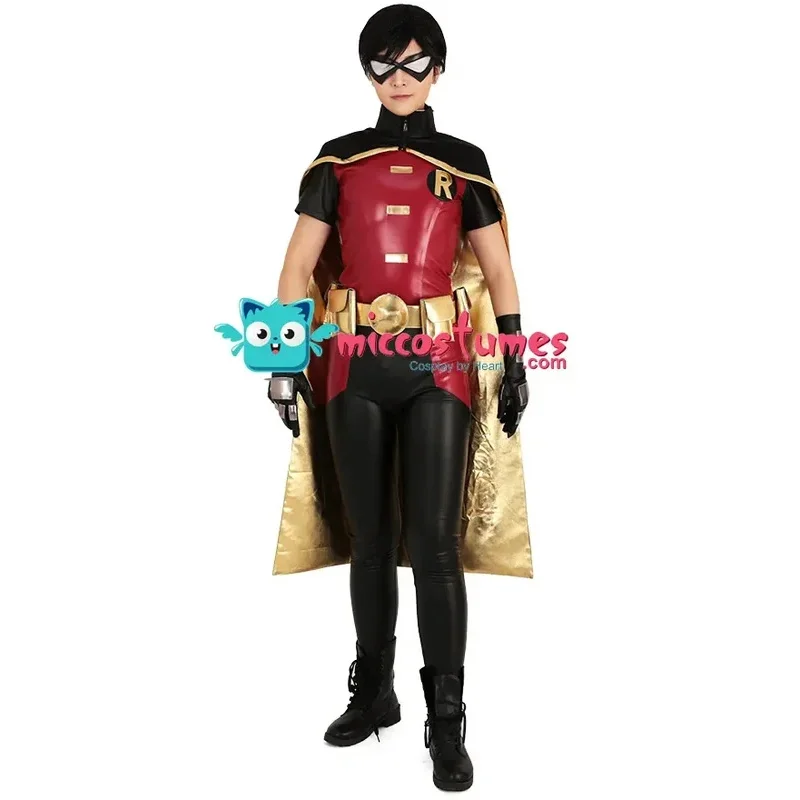 

Miccostumes's-8 Мужской Робин с плащом для Хэллоуина Косплей Костюм