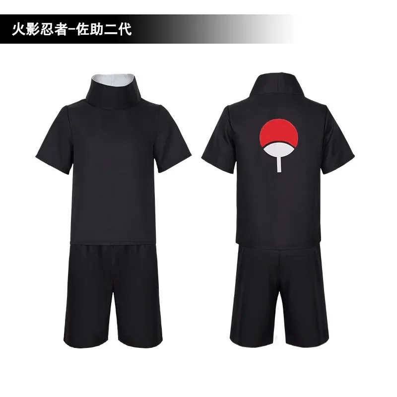 أزياء أنيمي JP Uchiha Sasuke الجيل الثاني التأثيرية مجموعة كاملة زي أسود أزياء حفلات الهالوين كرنفال للبالغين
