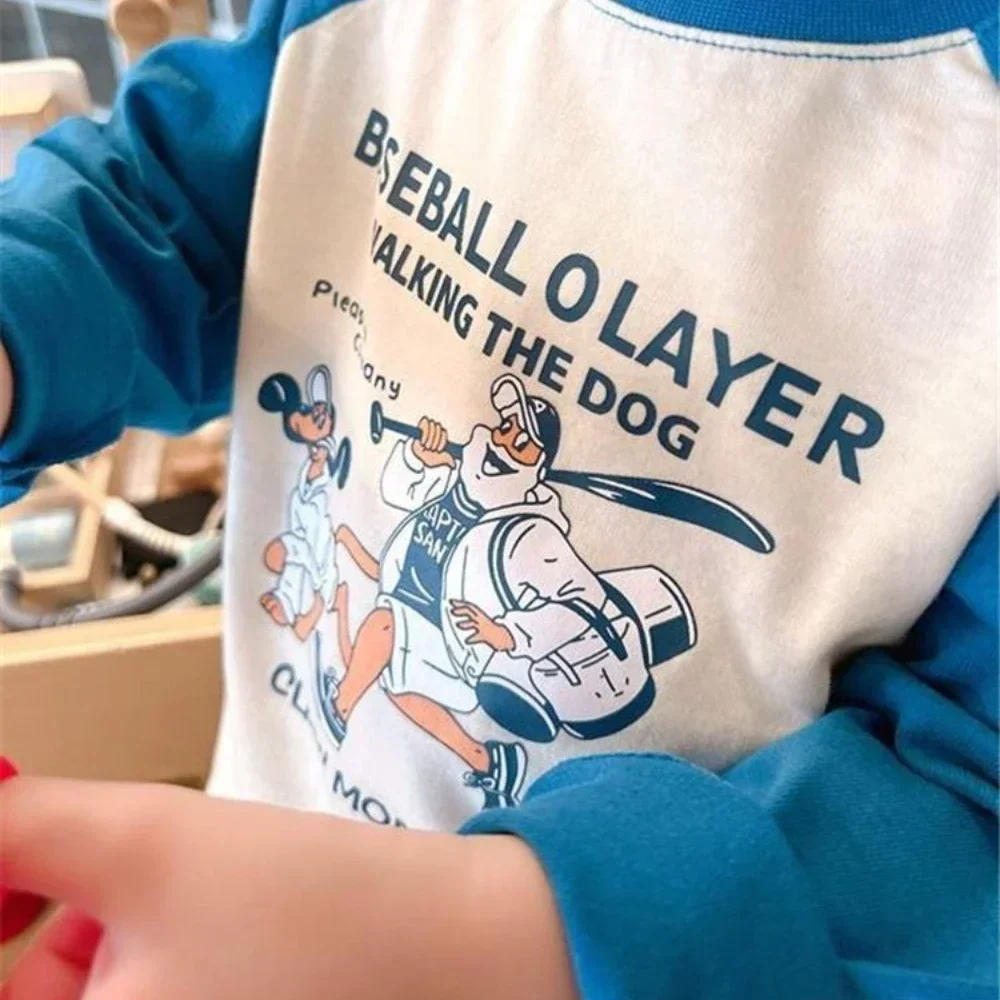 Baby Boys Long Sleeved T-shirt Toddler  Kids Cartoon Printed Pullover 2024 Spring Autumn Children's Clothing Fashion image 3