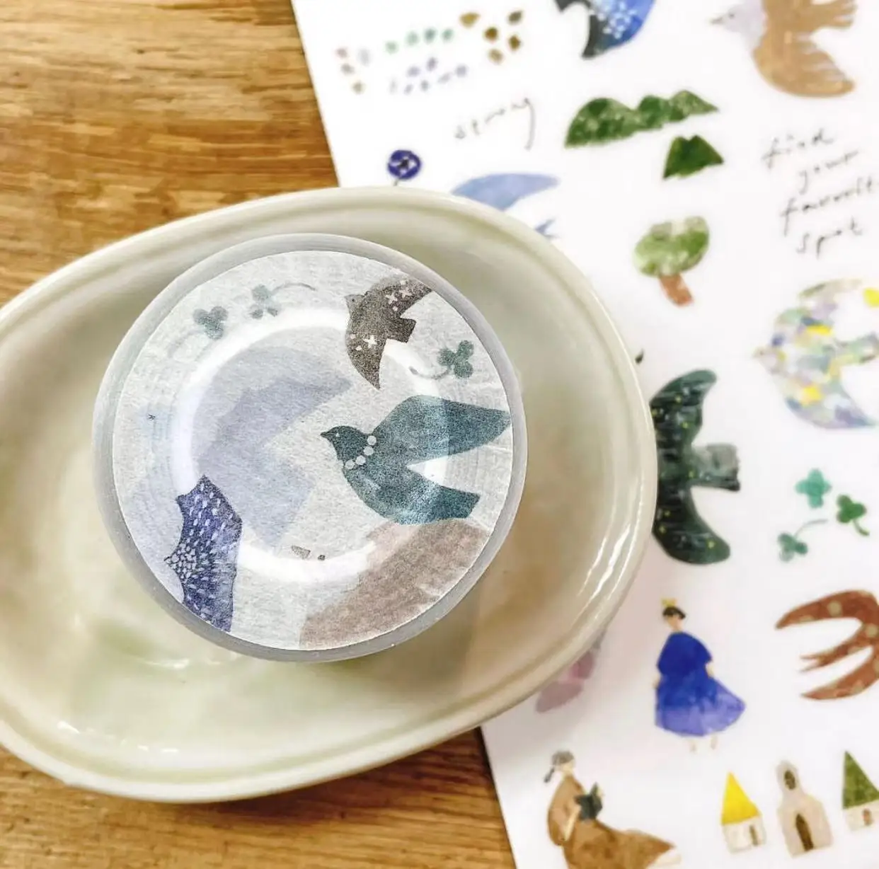 

Pion Vintage Bird Island Washi ПЭТ-лента для изготовления карт DIY декоративная наклейка