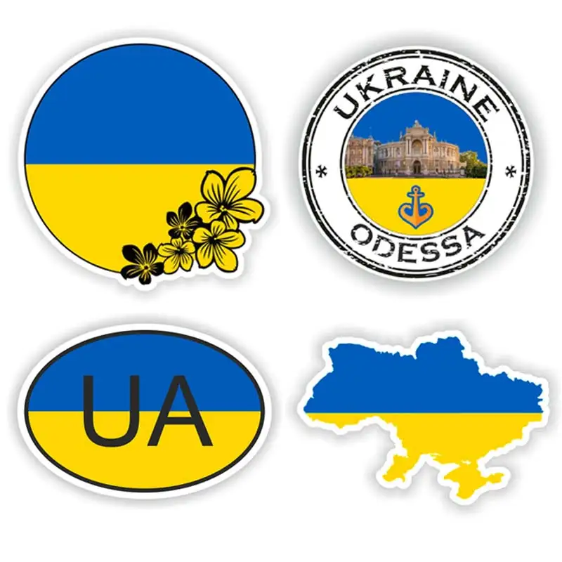 Ukraine Seal Sticker Round Flag Wall Sticker For Laptop Book Fridge Guitar Motorcycle Helmet ToolBox Decor Decals S185