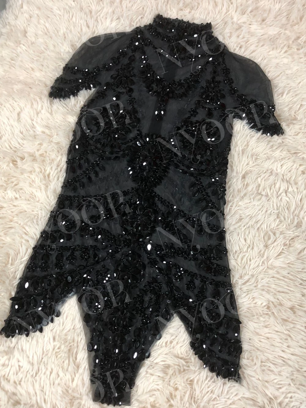 Sparkly Rhinestones Bodysuit Women Sexy Mesh Transparent Performance Dance Costume Singer Dancer Show Stage Wear Club Leotard view 5
