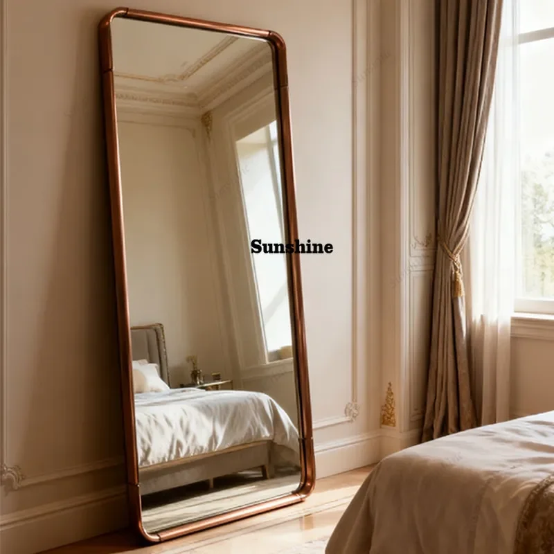 Hotel wind floor mirror, American medieval full-body mirror entry full-length mirrorTJ