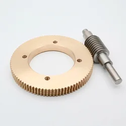 1:90 1M 90T Stainless Steel Worm Wheel Gear Wear-resistant Large Reduction Ratio Copper Worm Gear Set