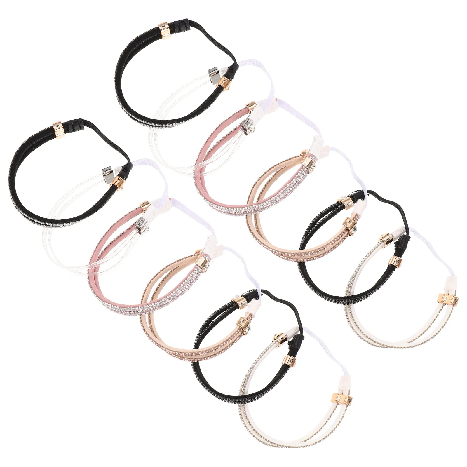 

6Pairs High Heel Shoe Bands Elastic Rhinestone Straps for Sandals Slippers High Heel Loose Shoes Replacement Accessories