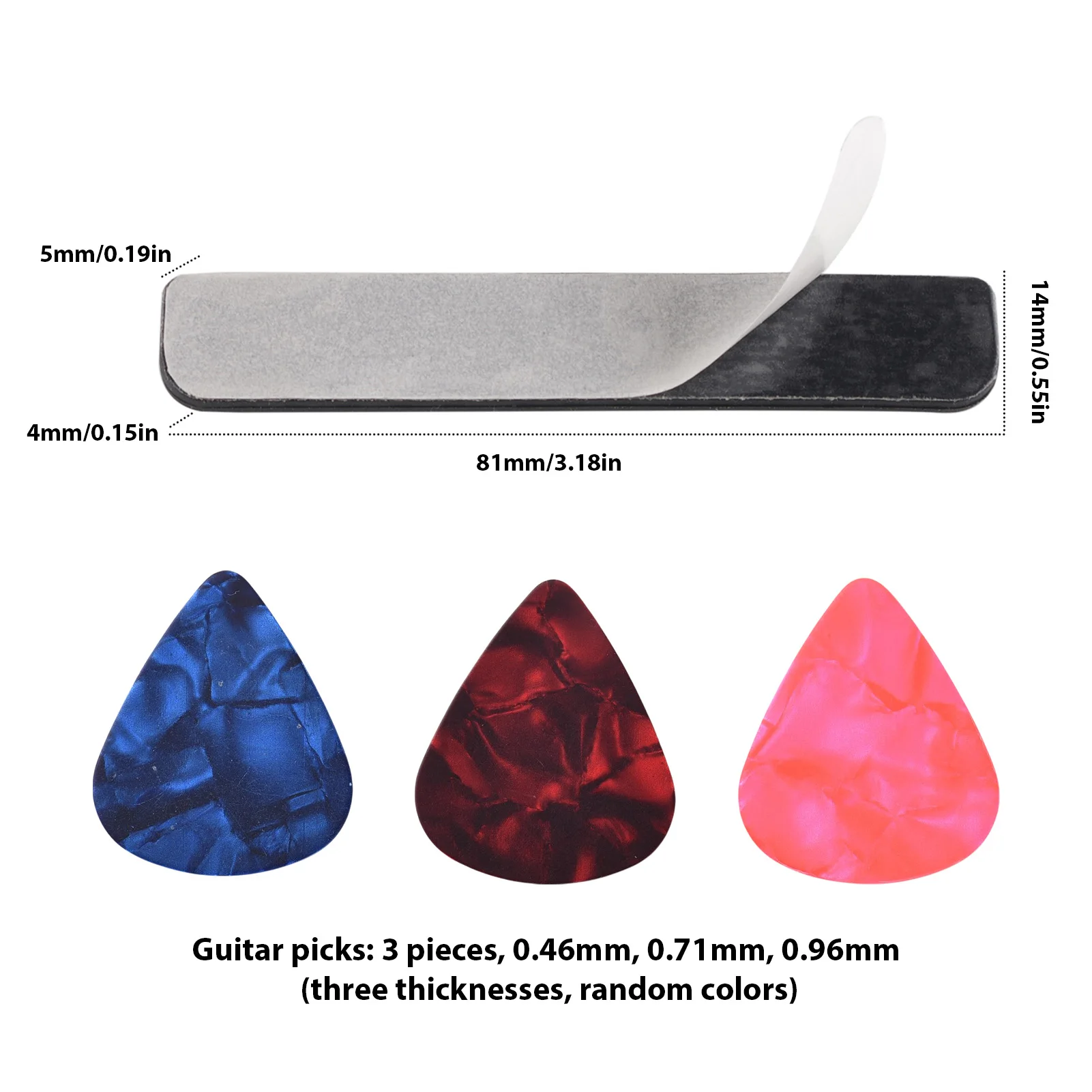 Guitar Pick Holder with Guitar Picks Adhesive Back Guitar Pick Storage Stands for Acoustic Guitar Electric Guitar Accessories