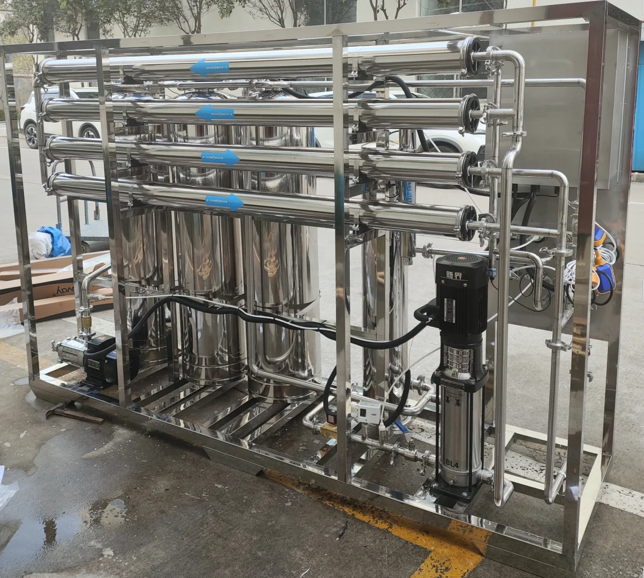 For 2tons stainless steel machine 500 liter for hour RO system sachet packing machine 1000litre per hour filtration water