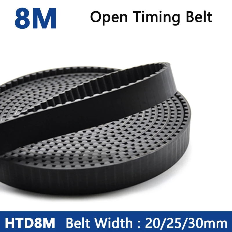 

1-5meters Arc Tooth HTD 8M Open Synchronous Belt Width 20/25/30mm Rubber Fiberglass Neoprene HTD8M Open Timing Belt Pitch 8mm