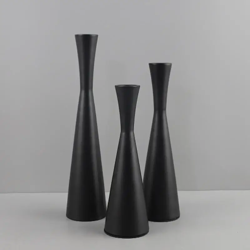 3 قطع من حاملات الشموع المعدنية المستدقة بتصميم الخصر النحيف لأرفف الكتب والديكورات A2BB #5