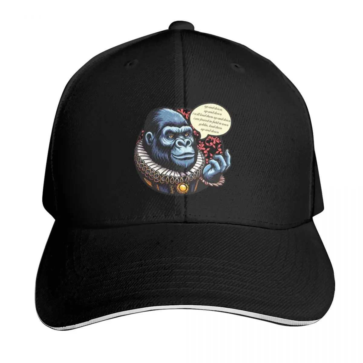 

Shakespearean Gorilla Quoting “A Midsummer Night’s Dream” Baseball Cap black Ball Cap Beach Outing Women's 2026 Men's