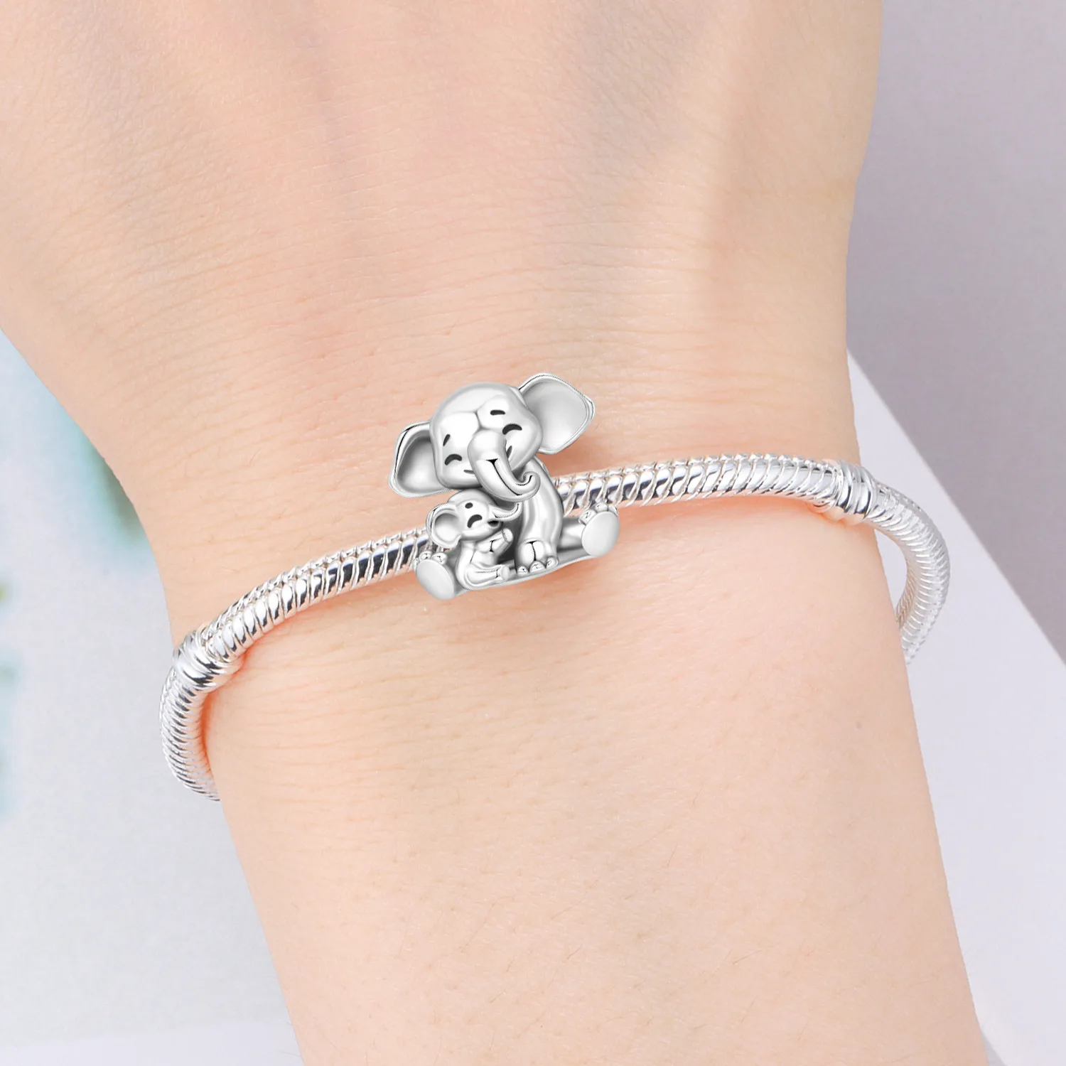 CYMYSS 925 Sterling Silver Charm Cute Animals Bead Elephant Pendant Fit Bracelets Necklace DIY Jewelry Making Party Gift