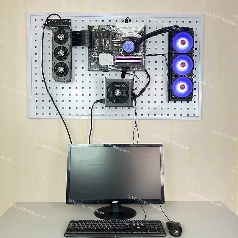 Computer Open Wall-mounted Chassis Wall-mounted Hole Board Pendant Split Integrated Water-cooled Bracket Module Chassis DIY
