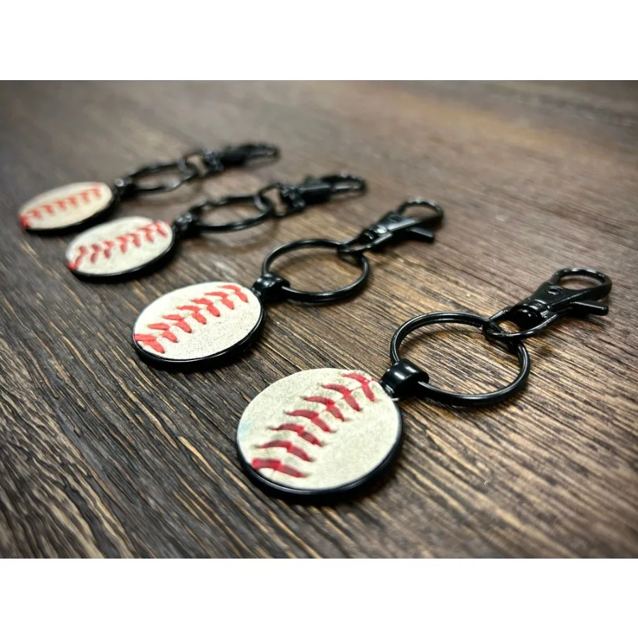 

Black Baseball Seam Keychain