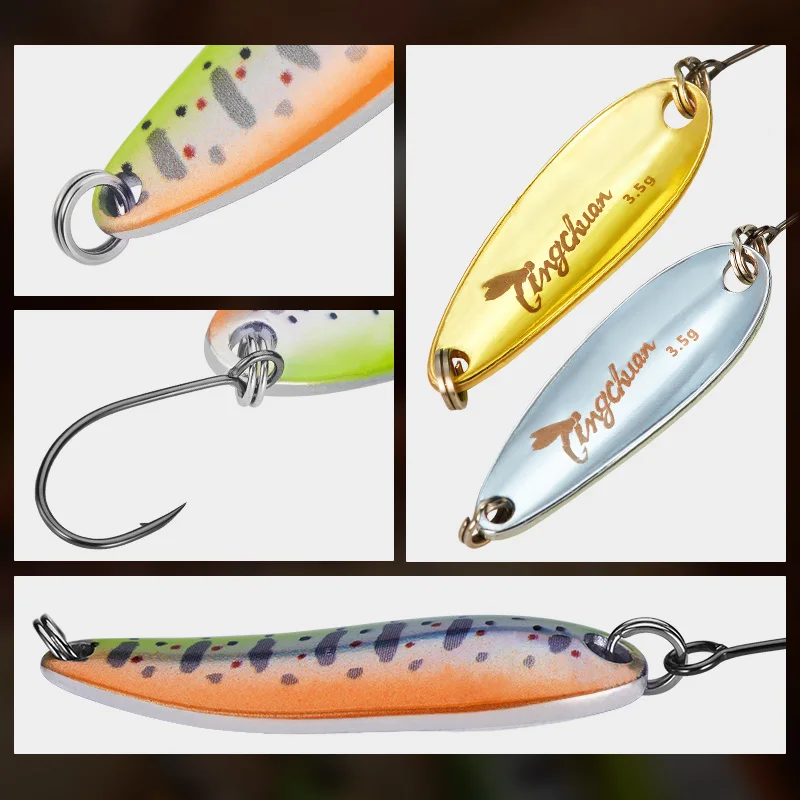 Tingchuan TCSP Metal Spoon Lure 2g|2.5g|3.5g|4.5g Curved Streamline Design with Sharp Hooks for Trout and Bass Fishing view 5