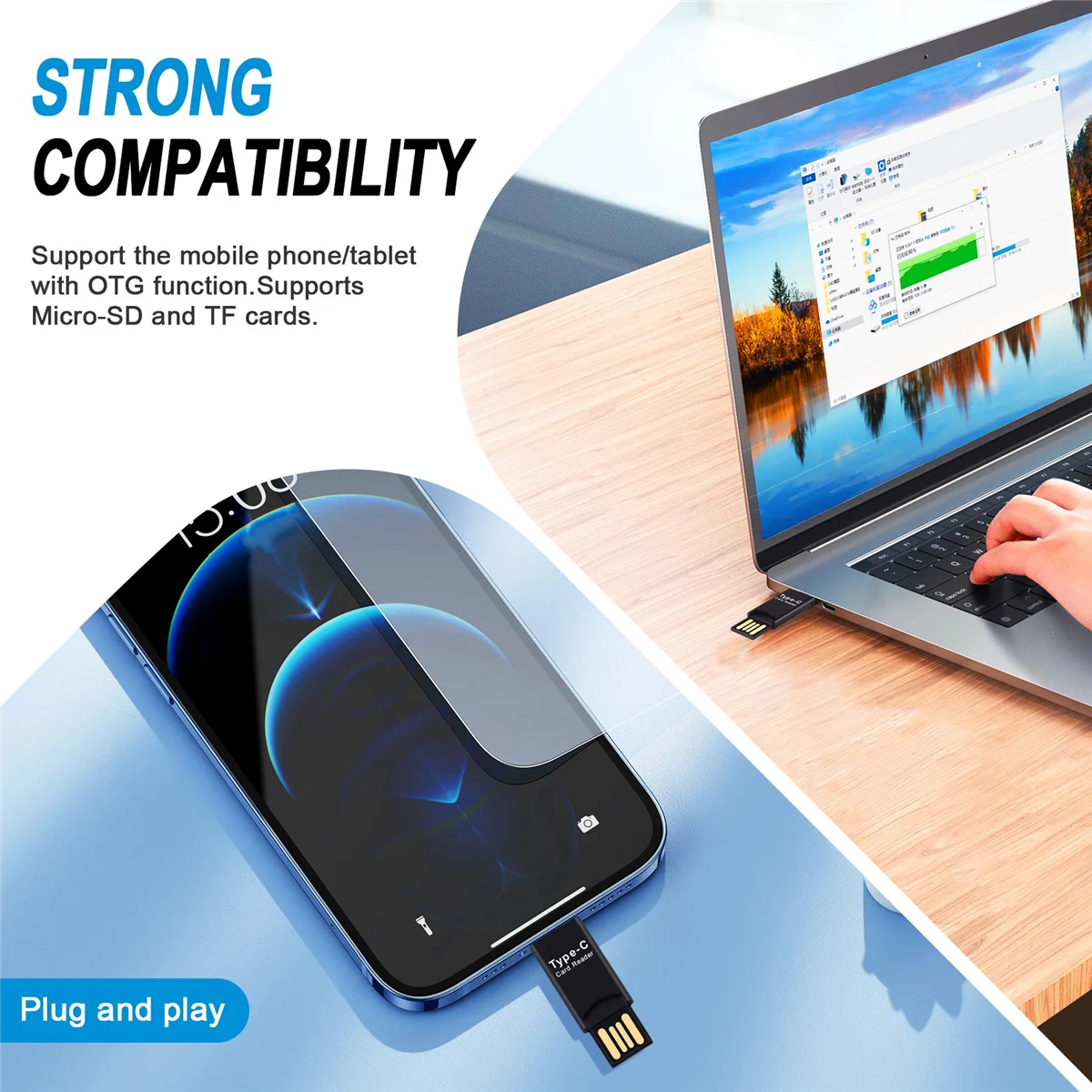 Адаптер T71C USB 3.1 Type C USB-C к Micro-SD TF Card Reader для мобильного телефона Macbook PC