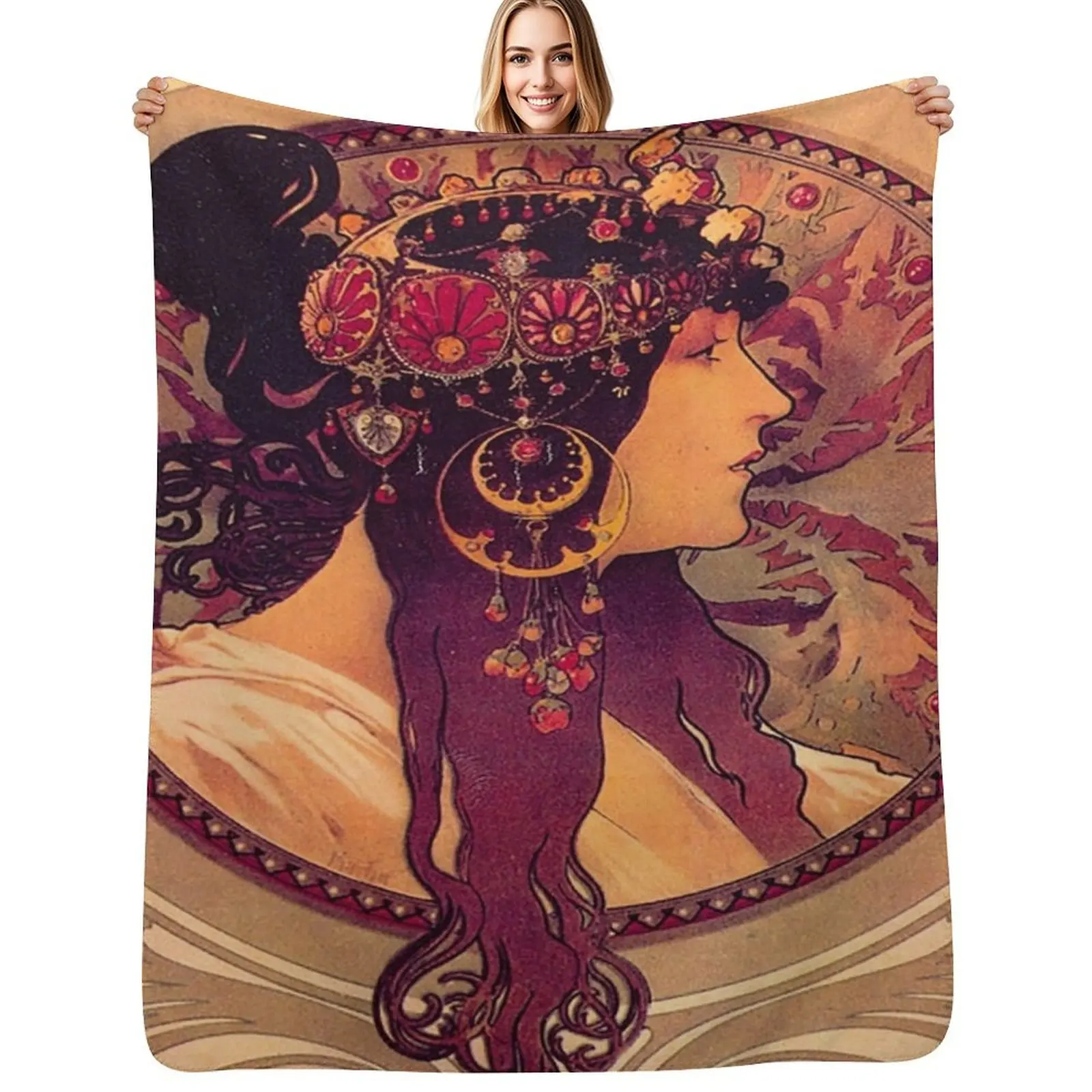 alfons mucha - alphonse mucha Throw Blanket Ultra Plush Cozy Blanket for Napping Sleeping