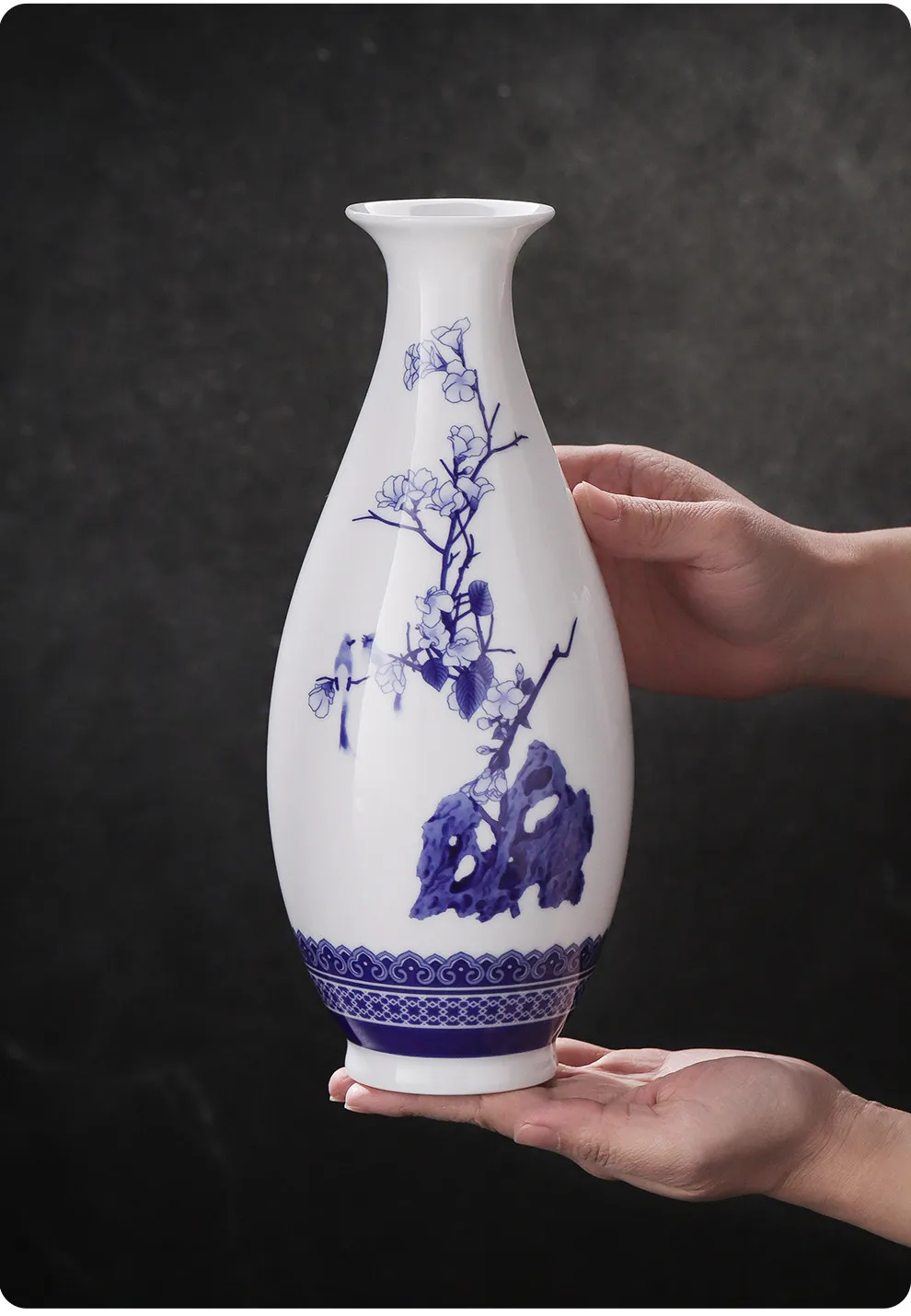 Official China Jingdezhen Porcelain Magnolia Vase Jingdezhen Ceramic Handicrafts Chinese Style Decoration Perfect Gift