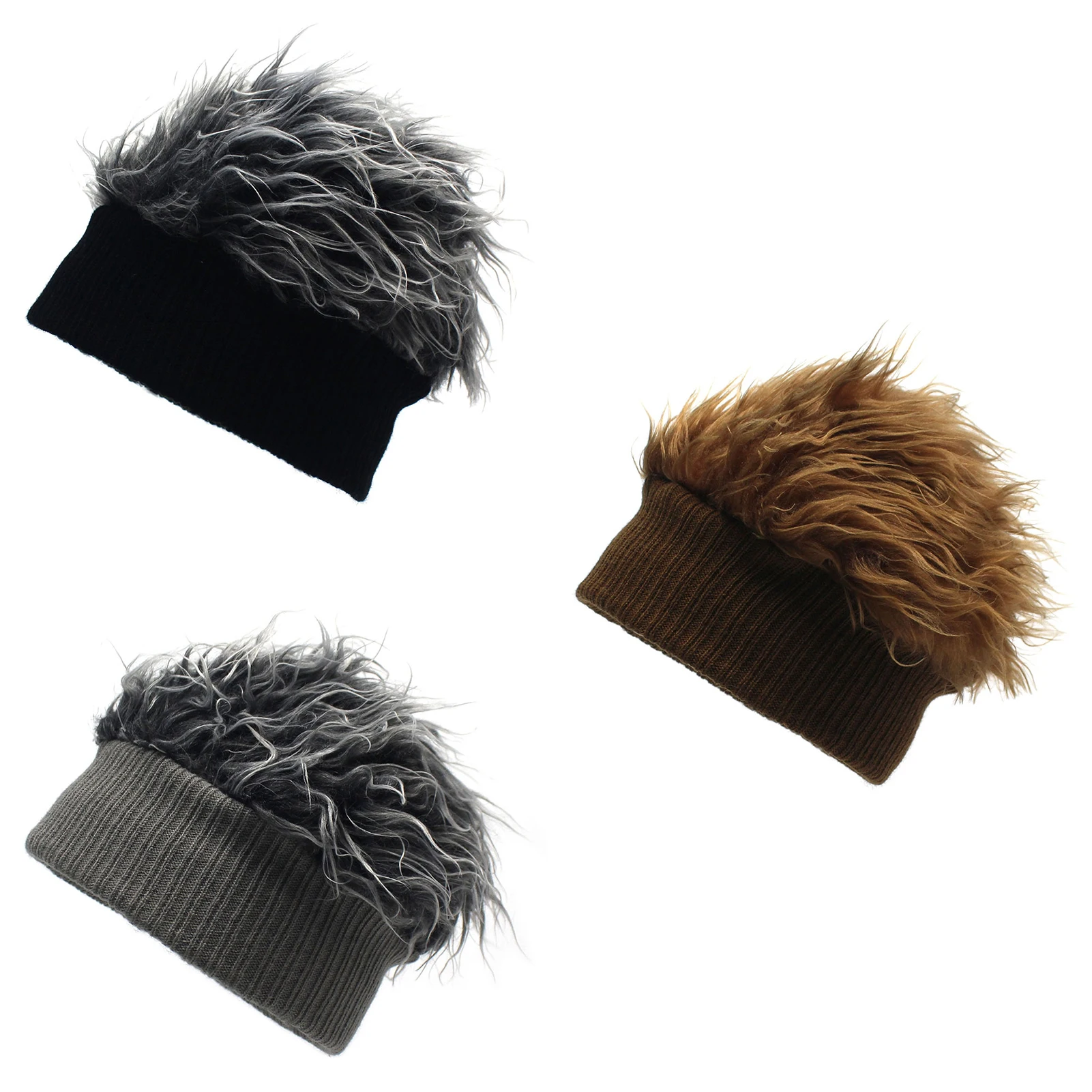 Men' Wigs Hat Knit Beanie Lightweight Beanie with Soft Artificial Fur for Birthday Christmas Thanksgiving Day Gift SNO88