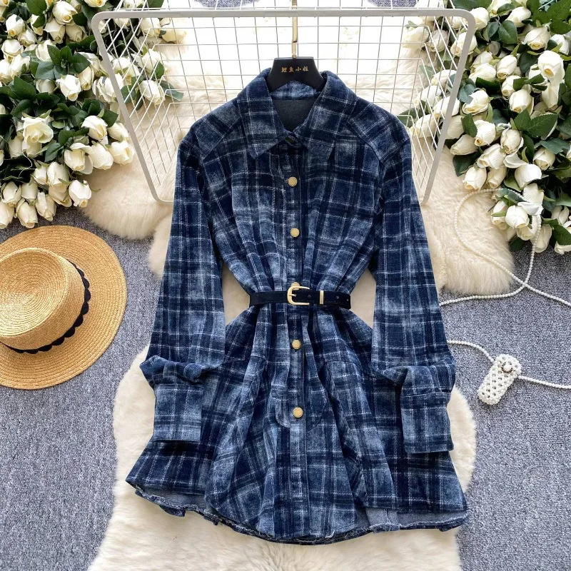 

Новая женская модная рубашка-поло с длинным рукавом, в клетку, с асимметричным подолом, удобная, для индивидуального стиля