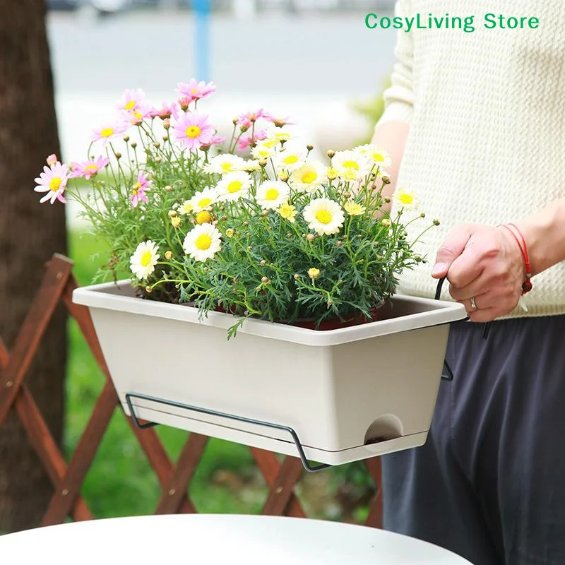 Indoor Vegetable Growing Pot With Base Self-absorbing Flower Pot Drainage Hole And Absorbent Rope Plants Cuttings Pot For Home