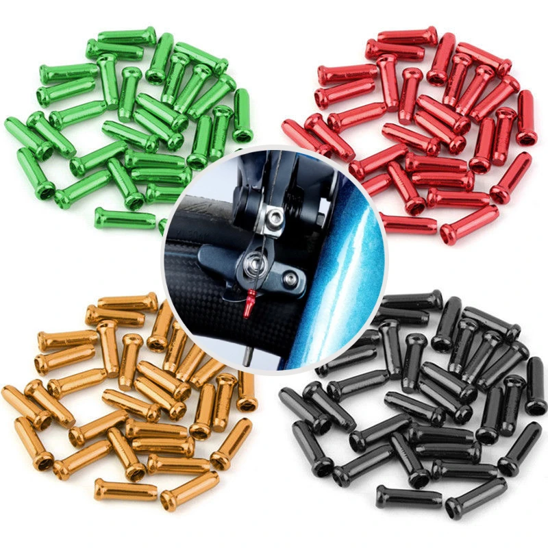 30/50/100Pcs Multiple Colors Aluminum Alloy Bicycle Brake Shifter Inner Cable Tips Wire End Cap Cable Line Core Cap Cover Gear