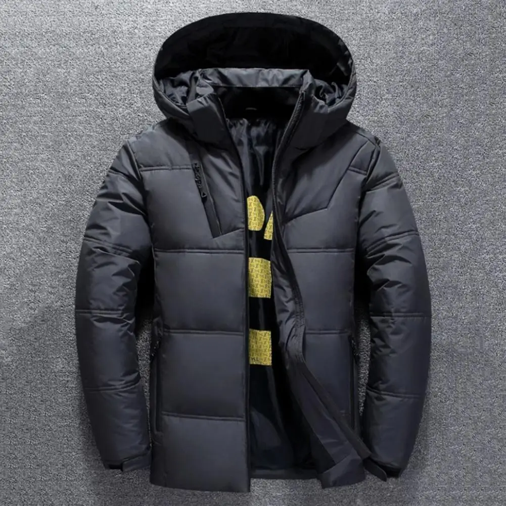 Destacável Hat Down Coat para homens, All Match Winter Jacket