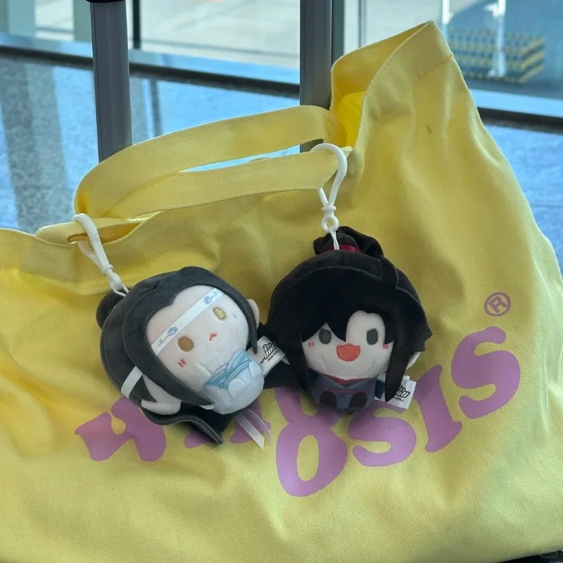 

8 см натуральная периферийная плюшевая кукла Mo Dao Zu Shi Kawaii Lan Wangji Wei Wuxian, сумка, подвесной плюшевый кулон, брелок, орнамент, подарок