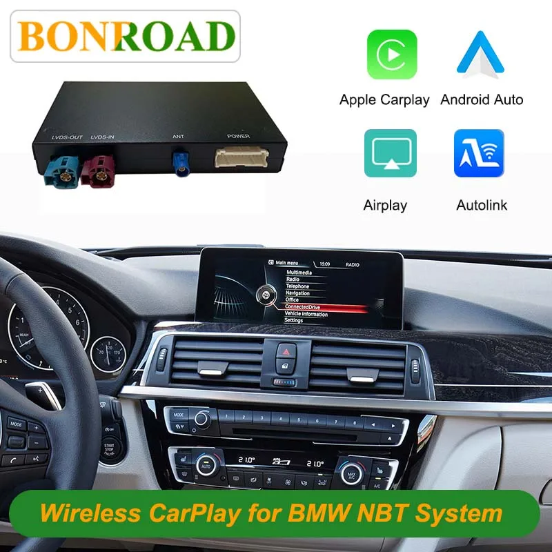 BONROAD OEM Screen Upgrade Decoder Box For BMW NBT System 1-7 Series F20 F23 F30 F10 F01 X1 X2-X6 F48 F25 F15 MiNi (2012-2017) With Wireless Carplay Android Auto Autolink AirPlay
