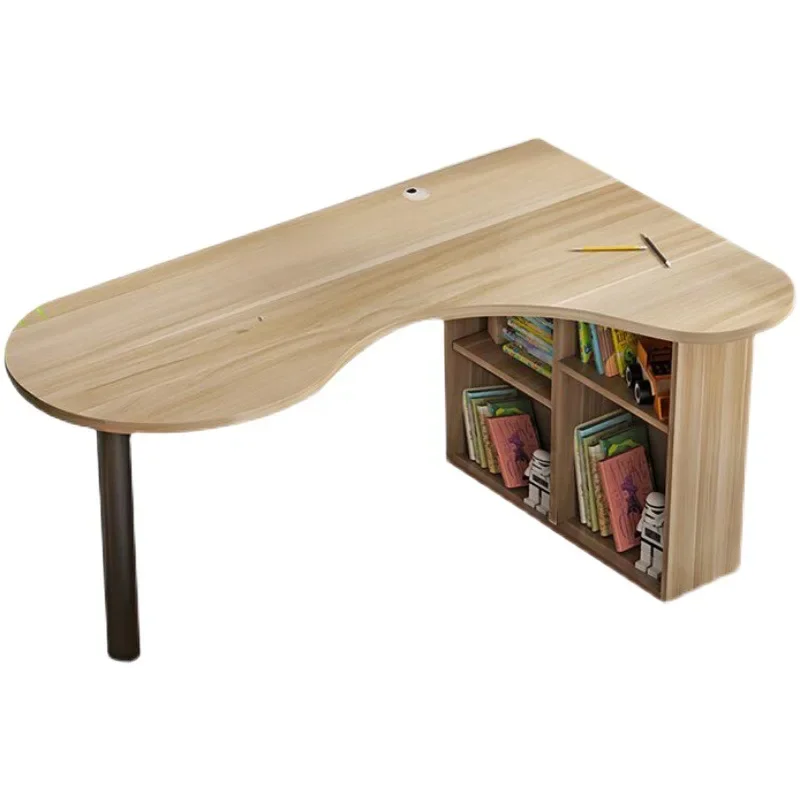 

Nordic, Modern, Corner, Study Table, Desktop, Computer Desk, Cabinet with Bookshelf