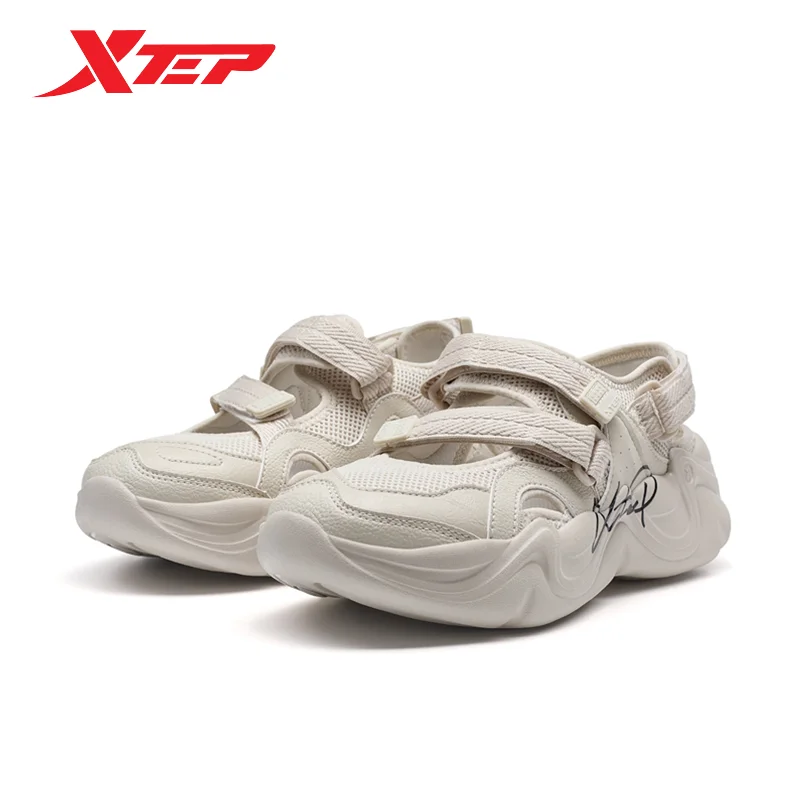 Xtep Mary Jane Sandals For Women 2024 Summer Comfortable Casual Shoes Rebound Fashion Outdoor Shoes 876218320045