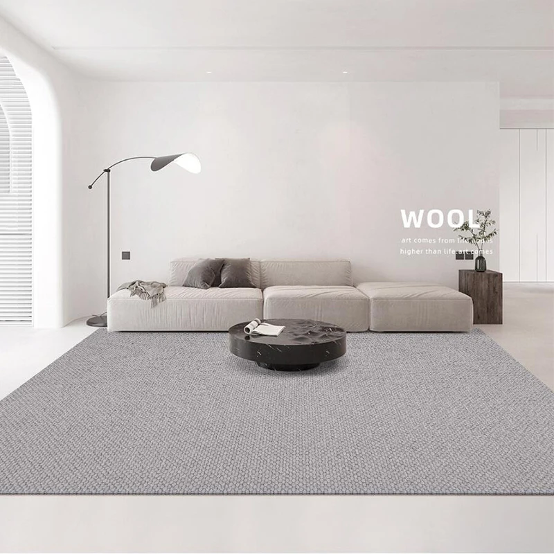 High-end Wool Carpet Living Room Plain Color Modern Large Home Rug Decor Study Floor Mat Handmade Wool Bedroom Carpets Rug