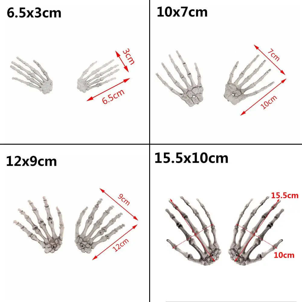 أزياء الهالوين منزل مسكون هيكل جمجمة اليد البشرية العظام حزب الإرهاب الكبار مخيف الدعائم لعبة الإمدادات 4 الحجم #6